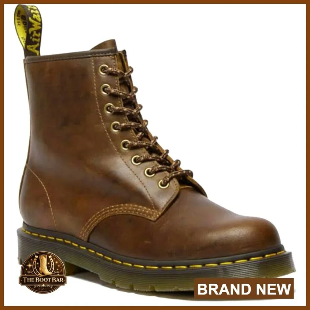 Unisex 8-Eye Combat Boots Slip Resistant Leather Work Boots